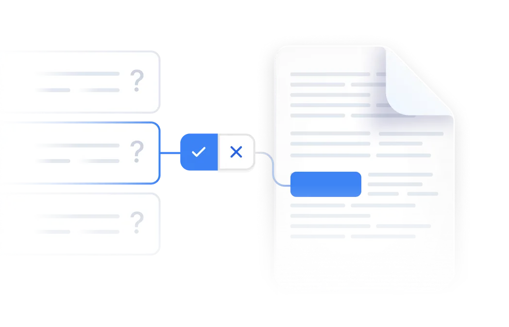 An ai/checklist disclosure question with its AI-proposed answer and source reference